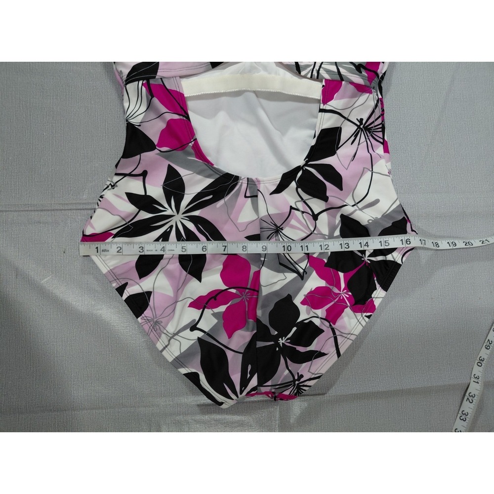 Catalina One Piece Tank Swimsuit Women's LG 12/14 Built in Bra Scoop Neck - Picture 11 of 12